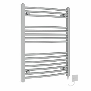 Fjord 800 x 600mm Chrome Curved Electric Heated Towel Rail