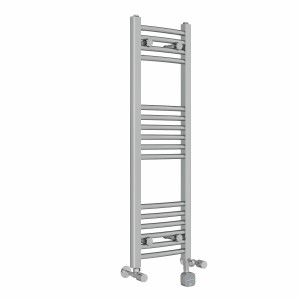 Fjord 1000 x 300mm Dual Fuel Curved Chrome Thermostatic Bluetooth Electric Heated Towel Rail