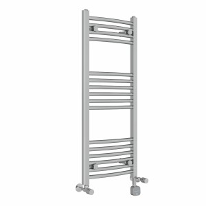 Fjord 1000 x 400mm Dual Fuel Curved Chrome Thermostatic Bluetooth Electric Heated Towel Rail