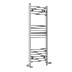 Fjord 1000 x 400mm Dual Fuel Curved Chrome Electric Heated Towel Rail