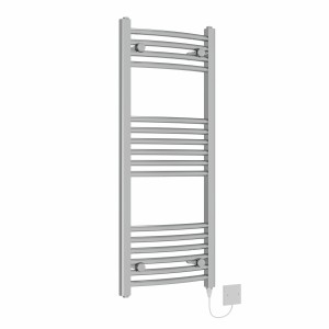 Fjord 1000 x 400mm Chrome Curved Electric Heated Towel Rail