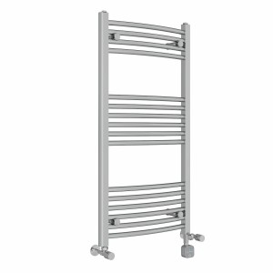 Fjord 1000 x 500mm Dual Fuel Curved Chrome Thermostatic Bluetooth Electric Heated Towel Rail
