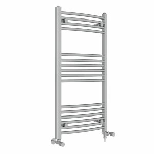 Fjord 1000 x 500mm Dual Fuel Curved Chrome Electric Heated Towel Rail