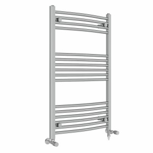 Fjord 1000 x 600mm Dual Fuel Curved Chrome Electric Heated Towel Rail