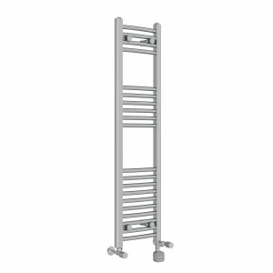 Fjord 1200 x 300mm Dual Fuel Curved Chrome Thermostatic Bluetooth Electric Heated Towel Rail