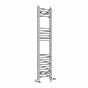 Fjord 1200 x 300mm Dual Fuel Curved Chrome Electric Heated Towel Rail