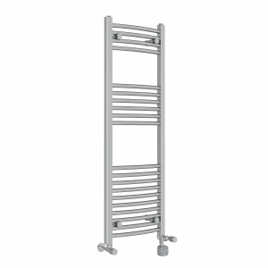 Fjord 1200 x 400mm Dual Fuel Curved Chrome Thermostatic Bluetooth Electric Heated Towel Rail