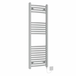 Fjord 1200 x 400mm Chrome Curved Electric Heated Towel Rail