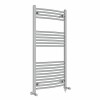 Fjord 1200 x 600mm Dual Fuel Curved Chrome Electric Heated Towel Rail