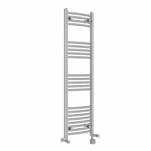 Fjord 1400 x 400mm Dual Fuel Curved Chrome Thermostatic Bluetooth Electric Heated Towel Rail