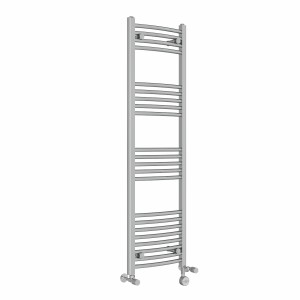 Fjord 1400 x 400mm Dual Fuel Curved Chrome Thermostatic Electric Heated Towel Rail