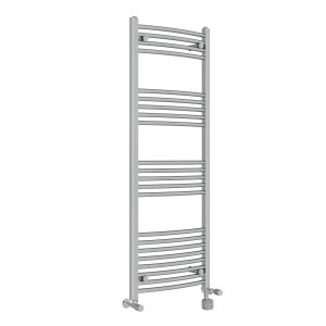 Fjord 1400 x 500mm Dual Fuel Curved Chrome Thermostatic Bluetooth Electric Heated Towel Rail