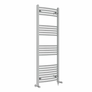Fjord 1400 x 500mm Dual Fuel Curved Chrome Electric Heated Towel Rail
