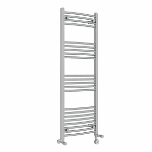 Fjord 1400 x 500mm Dual Fuel Curved Chrome Thermostatic Electric Heated Towel Rail