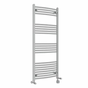 Fjord 1400 x 600mm Dual Fuel Curved Chrome Thermostatic Bluetooth Electric Heated Towel Rail