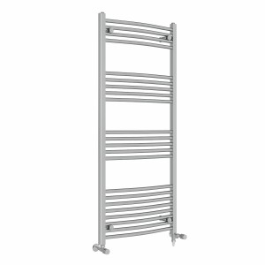 Fjord 1400 x 600mm Dual Fuel Curved Chrome Electric Heated Towel Rail