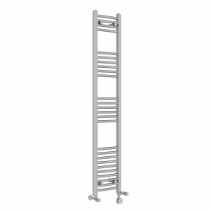 Fjord 1600 x 300mm Dual Fuel Curved Chrome Thermostatic Electric Heated Towel Rail