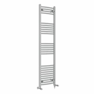 Fjord 1600 x 400mm Dual Fuel Curved Chrome Electric Heated Towel Rail