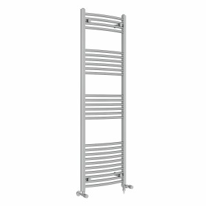Fjord 1600 x 500mm Dual Fuel Curved Chrome Electric Heated Towel Rail