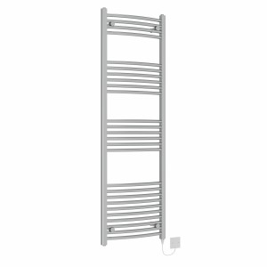 Fjord 1600 x 500mm Chrome Curved Electric Heated Towel Rail