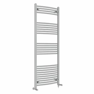Fjord 1600 x 600mm Dual Fuel Curved Chrome Electric Heated Towel Rail