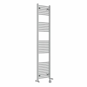 Fjord 1800 x 400mm Dual Fuel Curved Chrome Thermostatic Bluetooth Electric Heated Towel Rail