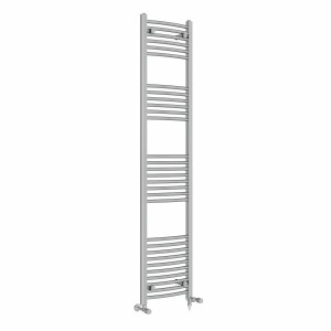 Fjord 1800 x 400mm Dual Fuel Curved Chrome Electric Heated Towel Rail