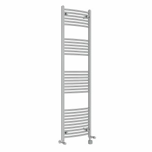 Fjord 1800 x 500mm Dual Fuel Curved Chrome Thermostatic Bluetooth Electric Heated Towel Rail