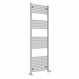 Fjord 1800 x 600mm Dual Fuel Curved Chrome Electric Heated Towel Rail