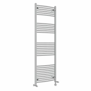 Fjord 1800 x 600mm Dual Fuel Curved Chrome Thermostatic Electric Heated Towel Rail