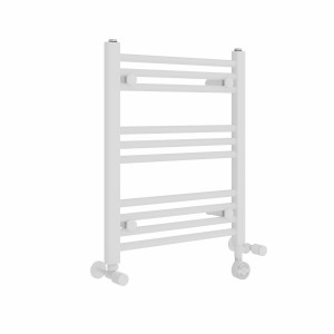 Bergen 600 x 500mm Dual Fuel Straight White Thermostatic Electric Heated Towel Rail