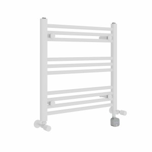 Bergen 600 x 600mm Dual Fuel Straight White Thermostatic Bluetooth Electric Heated Towel Rail