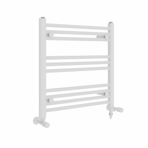 Bergen 600 x 600mm Dual Fuel Straight White Electric Heated Towel Rail