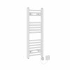 Bergen 800 x 300mm Straight White Thermostatic Electric Heated Towel Rail with White Terma Element