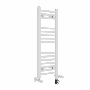 Bergen 800 x 300mm Dual Fuel Straight White Thermostatic Electric Heated Towel Rail
