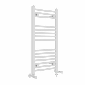 Bergen 800 x 400mm Dual Fuel Straight White Electric Heated Towel Rail