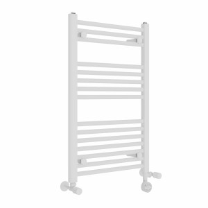 Bergen 800 x 500mm Dual Fuel Straight White Thermostatic Electric Heated Towel Rail