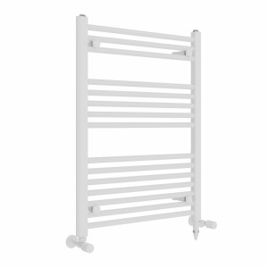 Bergen 800 x 600mm Dual Fuel Straight White Electric Heated Towel Rail