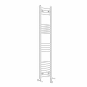 Bergen 1400 x 300mm Dual Fuel Straight White Thermostatic Electric Heated Towel Rail