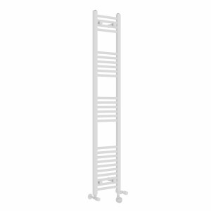 Bergen 1600 x 300mm Dual Fuel Straight White Thermostatic Electric Heated Towel Rail