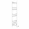 Bergen 1600 x 400mm Straight White Thermostatic Electric Heated Towel Rail with White Terma Element