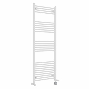 Bergen 1600 x 600mm Dual Fuel Straight White Thermostatic Bluetooth Electric Heated Towel Rail