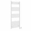Bergen 1600 x 600mm Straight White Thermostatic Electric Heated Towel Rail with White Terma Element