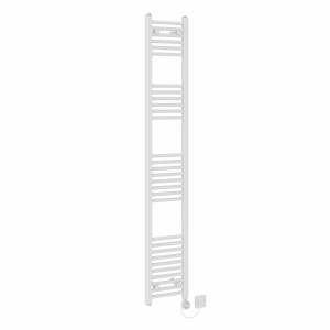 Bergen 1800 x 300mm Straight White Thermostatic Electric Heated Towel Rail with White Terma Element