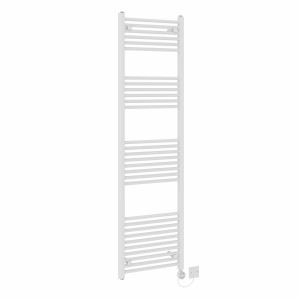 Bergen 1800 x 500mm Straight White Thermostatic Electric Heated Towel Rail with White Terma Element
