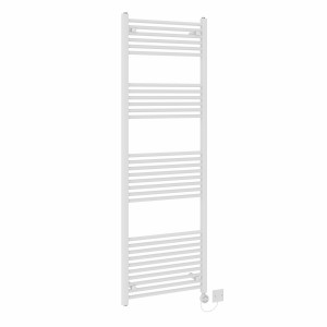 Bergen 1800 x 600mm Straight White Thermostatic Electric Heated Towel Rail with White Terma Element