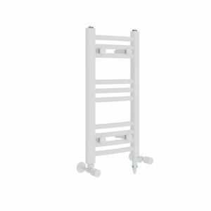 Fjord 600 x 300mm Dual Fuel Curved White Electric Heated Towel Rail