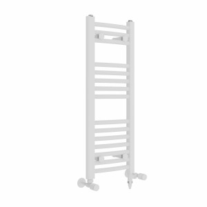 Fjord 800 x 300mm Dual Fuel Curved White Electric Heated Towel Rail