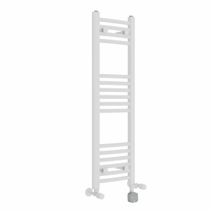 Fjord 1000 x 300mm Dual Fuel Curved White Thermostatic Bluetooth Electric Heated Towel Rail
