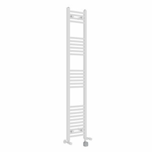 Fjord 1600 x 300mm Dual Fuel Curved White Thermostatic Bluetooth Electric Heated Towel Rail